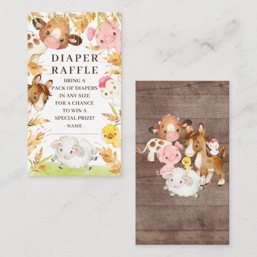 Oh Baby Baby shower Dierenriet Informatiekaartje (Voorkant / Achterkant)