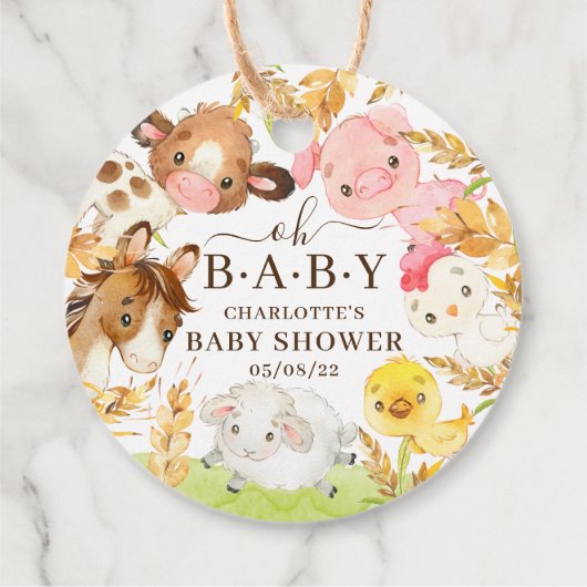 Oh Baby Baby shower Favor Bedankjes Labels (Achterkant)