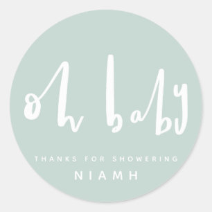 Oh baby, baby shower feest dank u stickers