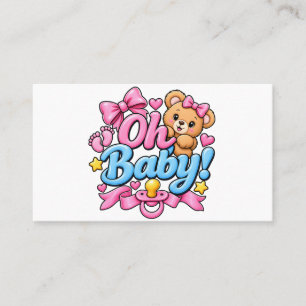 Oh Baby! Baby Shower Feestelijke Vormgeving Visitekaartje