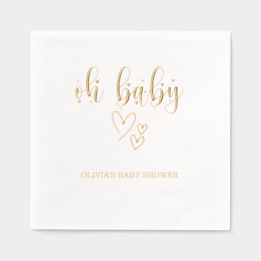 "Oh Baby" Baby shower Folie servetten (Voorkant)