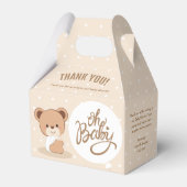 Oh baby - Baby shower Gable Box (Beige) Bedankdoosjes (Voorkant Zijde)