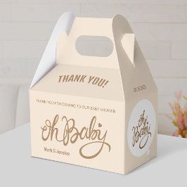 Oh baby - Baby shower Gable Box (Beige) Bedankdoosjes