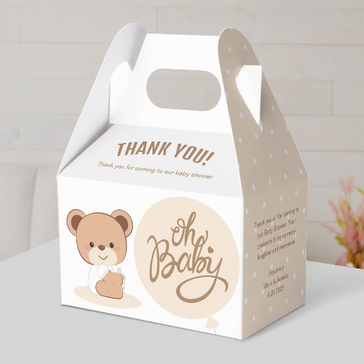 Oh baby - Baby shower Gable Box (Beige) Bedankdoosjes