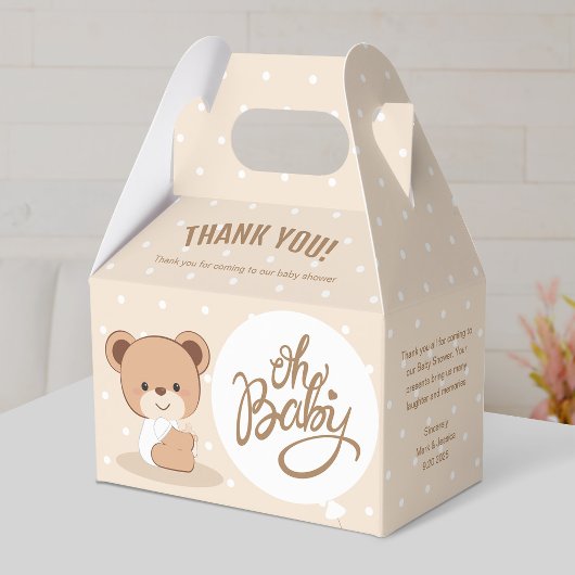 Oh baby - Baby shower Gable Box (Beige) Bedankdoosjes