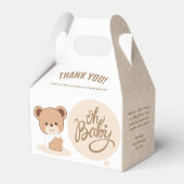 Oh baby - Baby shower Gable Box (Beige) Bedankdoosjes (Voorkant Zijde)