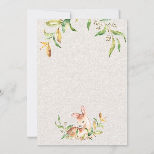 Oh Baby! Baby Shower Herten & Jong in Bladrijke Kr Kaart (Achterkant)