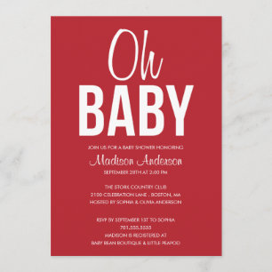 OH BABY. BABY SHOWER INVITATIONS KAART