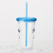 Oh Baby Baby shower Navy Blue Script Gift Favoriet Acryl Drinkbeker (Rechts)