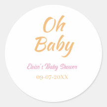 OH BABY BABY SHOWER ORANJE PURPER EENVOUDIG MINIMA
