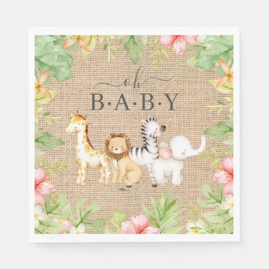 Oh Baby Baby shower Papier Napkins Servet (Voorkant)