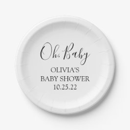 Oh, Baby Baby shower Papieren Borden Papieren Bordje
