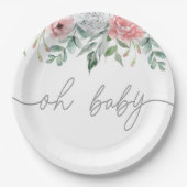 OH BABY, BABY SHOWER PARTY LEVERT SERVETTEN PAPIEREN BORDJE (Voorkant)