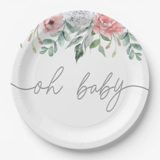 OH BABY, BABY SHOWER PARTY LEVERT SERVETTEN PAPIEREN BORDJE (Voorkant)