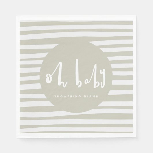 Oh baby, baby shower party servetten (Voorkant)
