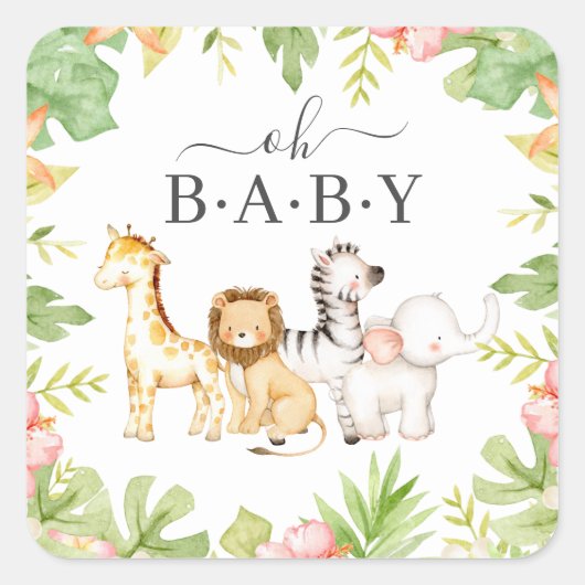 Oh Baby Baby shower Square Sticker (Voorkant)