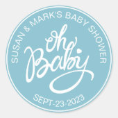 Oh Baby Baby shower Sticker (Voorkant)