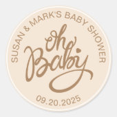 Oh Baby Baby shower Sticker (Voorkant)