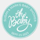 Oh Baby Baby shower Sticker (Voorkant)