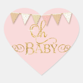 OH BABY. Baby shower Sticker Banner Pennant