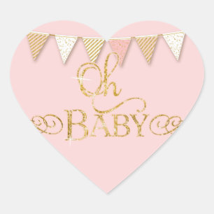 OH BABY. Baby shower Sticker Banner Pennant