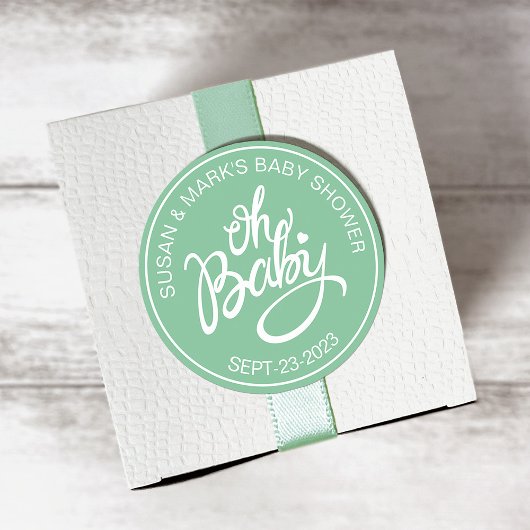 Oh Baby Baby shower Sticker - Groen