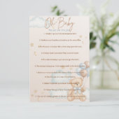 OH Baby, Baby shower Trivia Game, Waar of Onwaar Kaart (Staand voorkant)