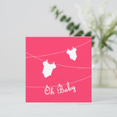 Oh Baby! baby shower Uitnodiging (Staand voorkant)