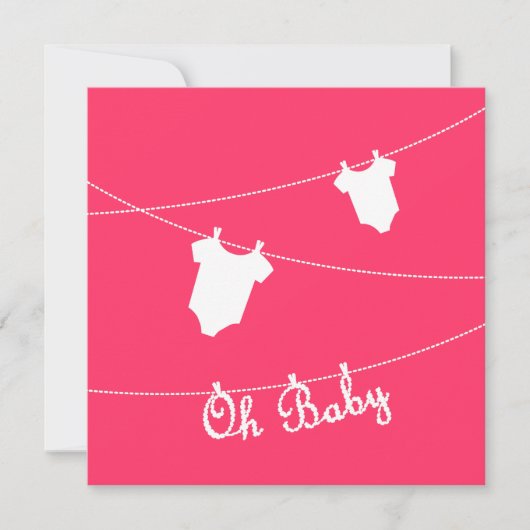 Oh Baby! baby shower Uitnodiging (Voorkant)