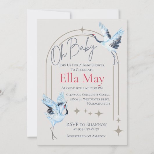 Oh Baby, Baby Shower Uitnodiging (Voorkant)