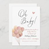 Oh Baby, Baby shower Uitnodiging (Voorkant / Achterkant)