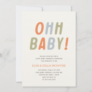 Oh Baby Baby Shower Uitnodiging Geslacht Neutraal