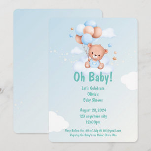 OH BABY BABY SHOWER UITNODIGING VOOR JONGENS