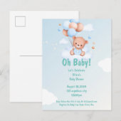 OH BABY BABY SHOWER UITNODIGING VOOR JONGENS (Voorkant / Achterkant)