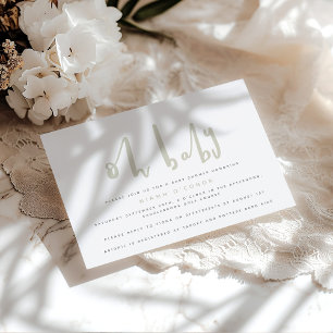 Oh baby, baby shower uitnodiging (zand)