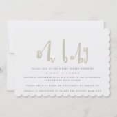 Oh baby, baby shower uitnodiging (zand) (Voorkant)
