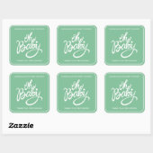 Oh Baby Baby shower Vierkante Sticker - Groen (Vel)