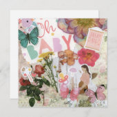 Oh Baby! Baby shower Vlak Wenskaart (Voorkant / Achterkant)