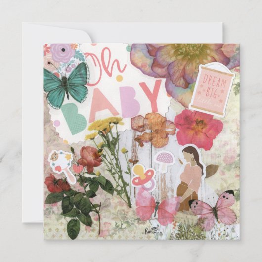 Oh Baby! Baby shower Vlak Wenskaart (Voorkant)