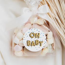 Oh Baby | Baby shower voor de marine en goud Ronde Sticker