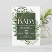 Oh Baby! Baby shower voor Waterverf van groen Kaart (Staand voorkant)
