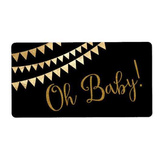 Oh Baby Baby shower waterfles Etiket (Voorkant)