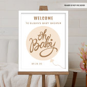 Oh Baby - Baby shower Welkom Poster - Ballon