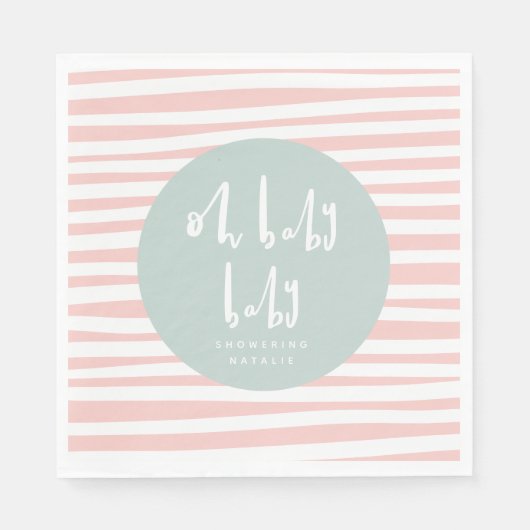 Oh baby baby twin baby shower servetten (Voorkant)