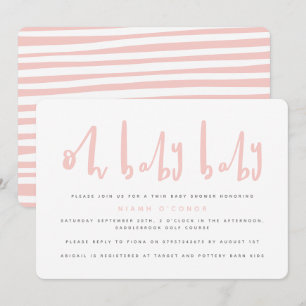 Oh baby baby twin baby shower uitnodiging
