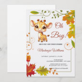 Oh baby babyshower giraffe uitnodiging (Voorkant / Achterkant)