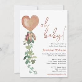 Oh Baby ballon Eucalyptus Terracotta Baby shower Kaart