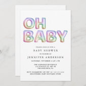 Oh Baby-ballonnen Shower Uitnodiging (Voorkant / Achterkant)