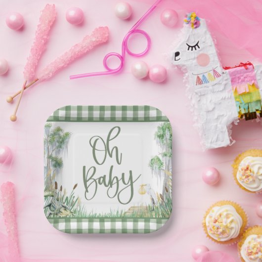 Oh Baby Bayou Swamp Baby shower Papieren Bordje (Feest)