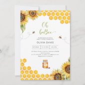 Oh Baby Bee Honey Baby shower Invitation Kaart (Voorkant)
